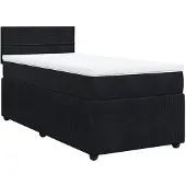 vidaXL Boxspring met matras fluweel zwart 80x200 cm