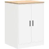 vidaXL Garagekast 60x51x85 cm massief grenenhout wit