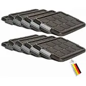 Novaliv 10x vervangingsdeksels 27 liter met clipsluiting 46,5x36,5 cm antraciet