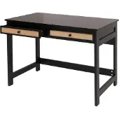 Mendler Bureau -O36, bureau laptop bureau werktafel, lade 78x110x60cm hout ~ zwart