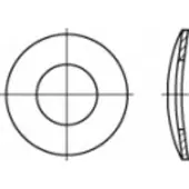 Toolcraft 105903 Veerschijf Binnendiameter: 31 mm DIN 137 Verenstaal 100 stuk(s)