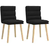 vidaXL Eetkamerstoelen 2 st stof zwart