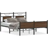 vidaXL Bedframe zonder matras bewerkt hout bruin eikenkleur 140x200 cm