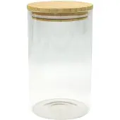 Fackelmann Bewaarbox van glas 1,15L met bamboedeksel Nature