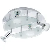 Eglo Cabo 1 - Wand/Plafondlamp - 4 Lichts - Ø290mm. - Chroom - Wit, Helder