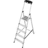 Krause 126337 Aluminium Ladder Werkhoogte (max.): 3.05 m Zilver DIN EN 131 4.7 kg 5 treden