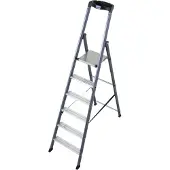Krause 124203 Sepro stalen steigertrap, geanodiseerd, 6 treden