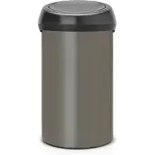 Brabantia Touch Bin Prullenbak - 60 liter - Platinum/Matt Black deksel