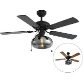 QAZQA Plafondventilator zwart 107.5cm met trekschakelaar - Mistral Busa