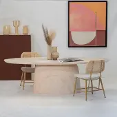 Giga Meubel Eettafel Myrna Ovaal Travertin 240cm