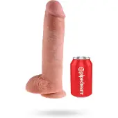King Cock 11 - dildo met zuignap en ballen - huidkleur - 28cm