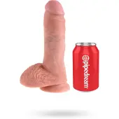 King Cock - dildo met ballen - 20 cm - huidskleur