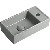Guido Gusto Fontein Ora 41x22x10cm mat grijs inclusief afvoerplug rechts