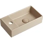 Guido Gusto Fontein Ora 41x22x10cm mat beige inclusief afvoerplug links