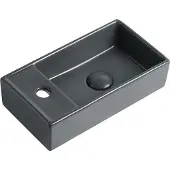 Guido Gusto Fontein Ora 41x22x10cm mat antraciet inclusief afvoerplug links