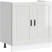 vidaXL Spoelbakonderkast Porto 80x46x81,5cm bewerkt hout hoogglans wit