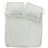 Sleeptime dekbedovertrek ruffles - cappuccino wit - velvet - 240x220