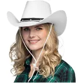 Boland - Hoed cowboy Wichita wit Wit - 59 - Volwassenen - Unisex - Cowboy - Indiaan - Festival