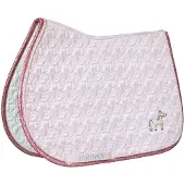 Kentucky Horsewear Horsewear - Zadeldoek eenhoorn hoofd glitter jumping lichte roos