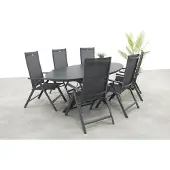 Hartman Napoli/Ventaro verstelbare ovale tuinset 240x115 cm. - Antraciet