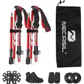 INF Ultralichte wandelstok met 5 secties 1 paar Red