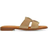 Manfield beige suède slippers | Maat 38