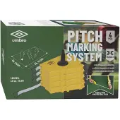 24hShop veldmarkering systeem, 4 stuks - geschikt voor voetbal, basketbal en hockey - lijnen tot max. 15 meter - geel