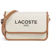 Lacoste Schoudertas 'Sac Bandoulière Heritage Canvas Natural Tan' wit
