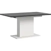 Ebuy24 Motion eetkamertafel zuilpoot 90x150/190cm incl. 1 verlengblad grijs, wit.