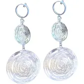 Charme Bijoux Klem oorbellen -zilverkleur- filigraan-lang-geen gaatje-