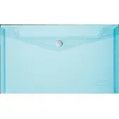 Herlitz Documententas, Documententas, DIN A5, PP, blauw-transparant glashelder, met witte drukknoopsluiting, 0,20 mm (A5)