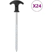 vidaXL Tentharingen 24 st Ø7 mm 17 cm gegalvaniseerd staal
