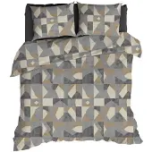Romanette Dekbedovertrek Pictet Grijs Katoen-260 x 200 / 220 cm | Extra Breed
