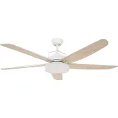 Beacon Lighting Louisville plafondventilator met verlichting, wit, stil - Beacon , Louisville, dimbare, Hout, Woonkamer, Hout