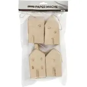 Creativ Company papier-maché huisjes knutselset - 4 stuks - creatief speelgoed.