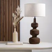 Giga Meubel Tafellamp Andrea Bruin Hout 40cm
