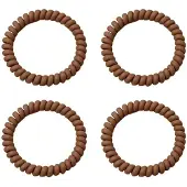 Soho - Wave Spiraal Haarelastieken Haarelastiekjes Bruin Dames