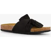 Scapino Dames bio slippers zwart met strik maat 38