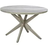 Yoi Tuintafel Calma High Dining Rond Salix Travertin Ø120
