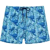 Hom Zwemshorts ' Beach Boxer Tartane ' blauw / aqua