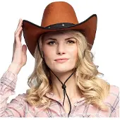 Boland - Hoed cowboy Wichita bruin Bruin - 59 - Volwassenen - Unisex - Cowboy - Indiaan