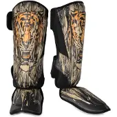 Venum Tiger Scheenbeschermers Zwart Neon Oranje - M