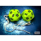Chessex Hook Earrings Vortex Bright Green Mini-Poly D20