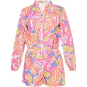FELIPA Jumpsuit 'Spring Summer' azuur / mosterd / lichtoranje / pink