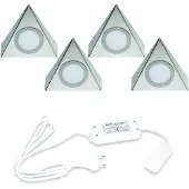 Hera Delta Led set van 4 spots onderbouw 24V/15W RVS look LVSET4DELI