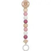 Goki Fopspeenketting - Hart Roos - L21cm - Hout