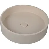 Guido Gusto Waskom Kyma 42.5x42.5x10cm beton rond beige inclusief afvoerplug
