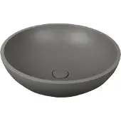 Guido Gusto Waskom Thano 44x44x14.5cm beton rond donker grijs inclusief afvoerplug