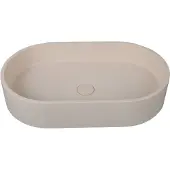 Guido Gusto Waskom Clea 60x35x12cm beton ovaal beige inclusief afvoerplug