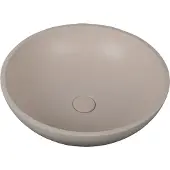 Guido Gusto Waskom Thano 44x44x14.5cm beton rond beige inclusief afvoerplug